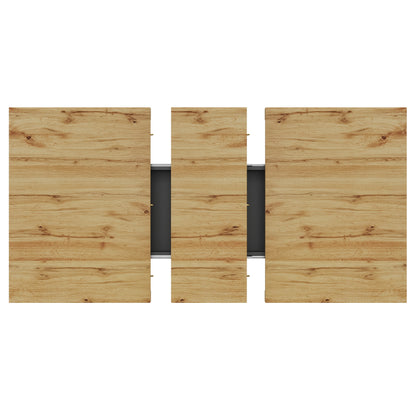 Extendable Dining Table with W-Shaped Legs - Expandable Kitchen Table Suitable for Small Spaces, Pull-Out (119-158.5×80cm), Assembly, Wood Color, Modern Style for Living Room & Dining Room