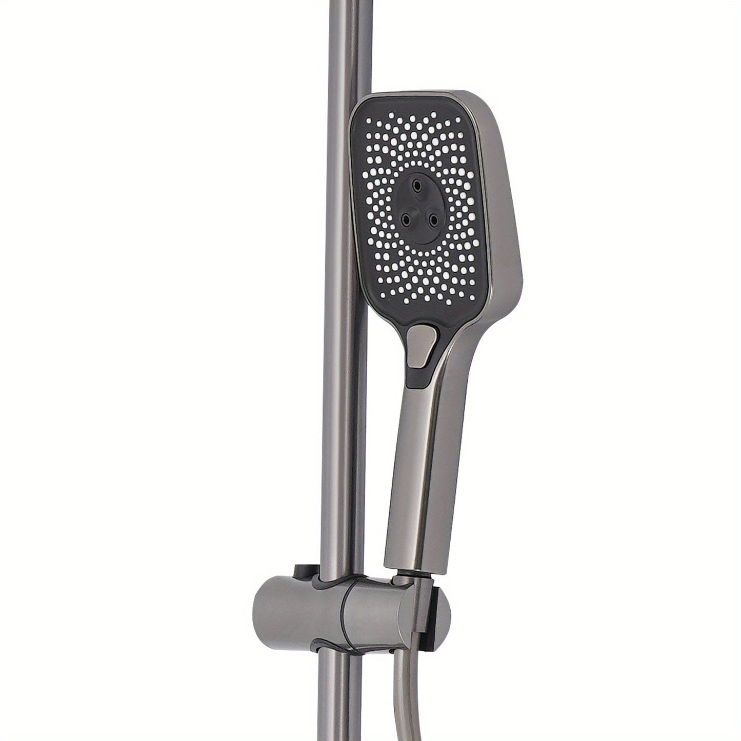 TOOL1SHOOO Modern Wall-Mounted Shower System with 4--1 Spray Functions, Adjustable Temperature Control, & PVD Coated Brass - High-Pressure Rain, Handheld with Pulse/Rain/Mix Modes, Water-Saving Design for Contemporary Bathroo