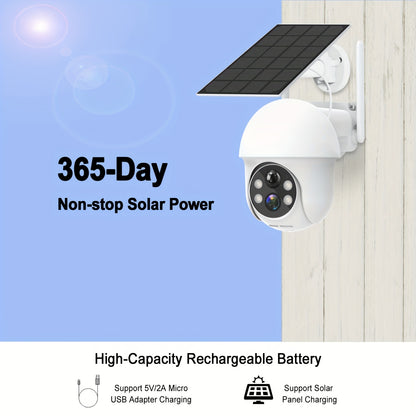 Buitenbeveiligingscamera – Draadloze Beveiligingscamera – Outdoor Camera – Tuincamera – 360° PTZ Draaibaar – 3MP Beeldkwaliteit – Zonne-energie Vandaag