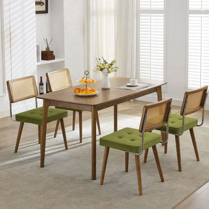 Set of 2 Modern Boho Dining Chairs with Legs - Mid-Century Contemporary Kitchen Table Chairs Suitable for Living Room, Coffee Bar, Restaurant - Sturdy Furniture
