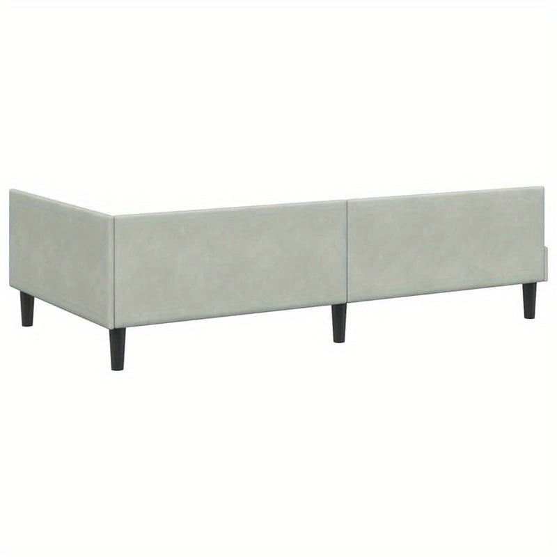 Bedbank – Slaapbank – Sofa Bed – Futon – Zitzak – Lichtgrijs – Uitschuifbaar – 100x200 cm – Gehard Houten Frame – Metalen Versterking