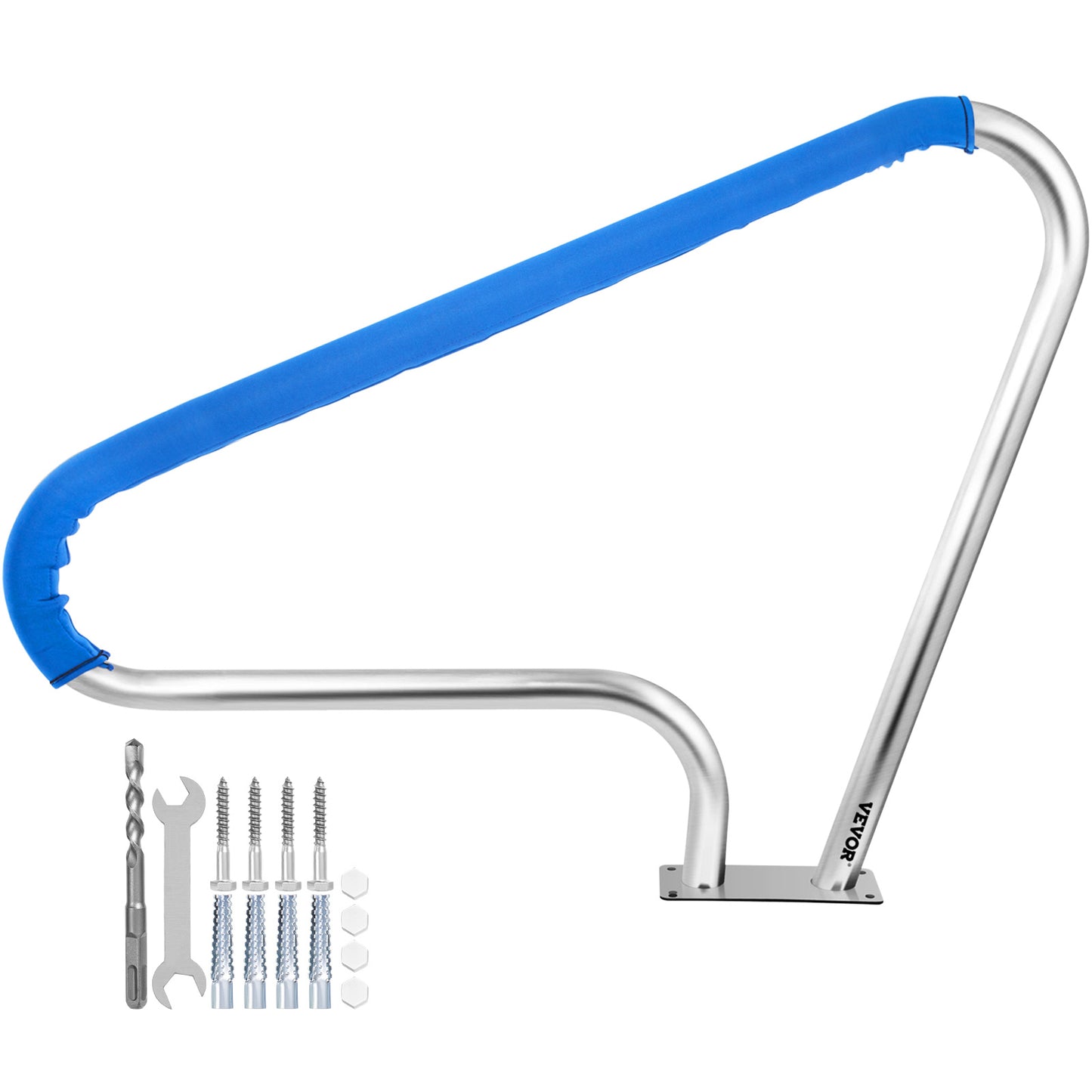 Poolleuning – Zwembadleuning – Zwembadbeugel – Zwembadhandgreep – Veiligheidshandgreep – 121,9x91,5 cm – Roestvrij Staal & Comfortabele Nylon Grip