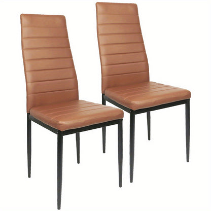 Eetkamerstoel – Stoel – Kuipstoel – Keukenstoel – Vergaderstoel – Set van 2 – Comfortabele Katoenen Bekleding – Modern Tijdloos Design – Warme Bruine Kleur