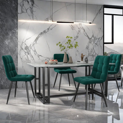 Eetkamerstoelen – Stoelen – Kuipstoelen – Keukenstoelen – Woonkamerstoelen – Velvet Bekleding – Metalen Poten – 44 cm Zitting – Puntig Design