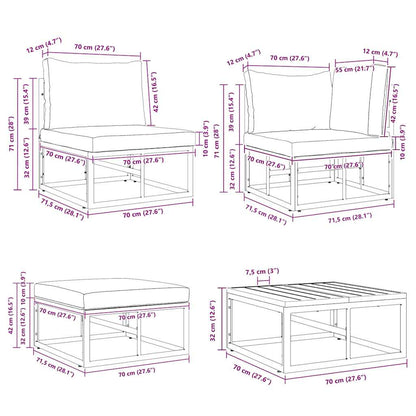 Loungeset Tuin – Garden Sofa Set – Tuinmeubel Loungeset – Modulaire Loungeset – Loungeset Met Tafel – Weerbestendig Kunststof Vlechtwerk – Water- En UV-Bestendige Kussens