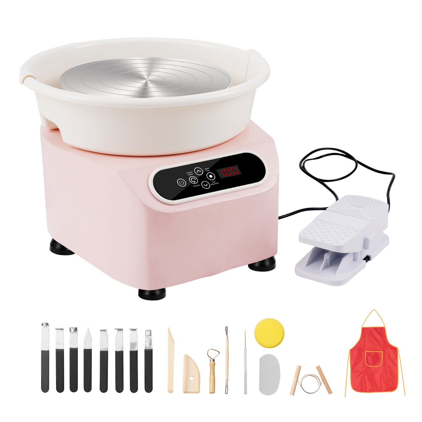Draaischijf Keramiek – Pottenbakkersschijf – Boetseerschijf – Pottenbakken – Draaitafel – 28 cm Werkblad – 450W Direct-Drive Motor