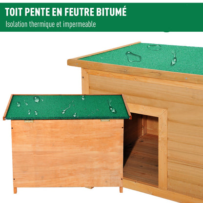 Hondenhok – Hondenhuis – Kennel – Hondenbench – Dierenhok – Houten Met Opening Dak – Weerbestendig Bitumendak – 85x58x58 cm – Grenenhout Pre-Oiled
