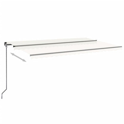 Handmatige Uitschuifbare Zonwering – Uitschuifbaar Zonnescherm – Terrasscherm – Buitenluifel – Zonbescherming – Crème Kleur – 500x300 cm – Weerbestendig Metaal Frame