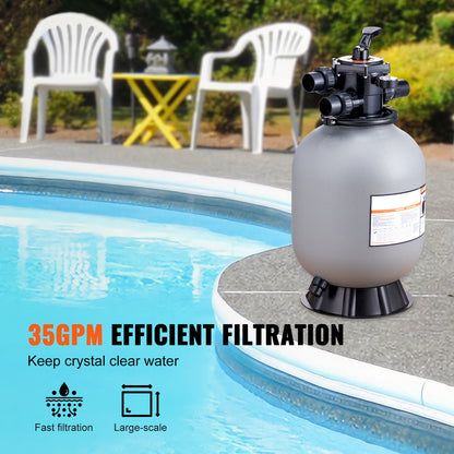 Zandfilter – Zwembadfilter – Sandfilter – Filterinstallatie – Zwembadreiniging – 16 Inch Diameter – 7-standen Multiportkraan