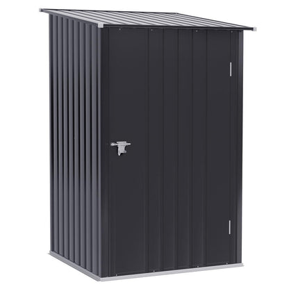 Metalen Opbergschuur – Tuinopslag – Gereedschapsschuur – Opbergkast – Buitenschuur – Grote Capaciteit – Steviele Stalen Constructie – 100x103x160 cm – Donkergrijs – Dubbele Deuren – Grondankers – Eenvoudige Montage – Verplaatsbaar