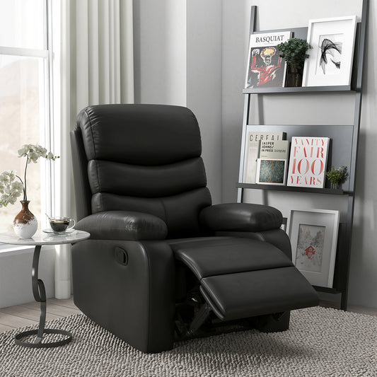 Relaxfauteuil – Relaxstoel – Fauteuil – Lounge Stoel – Verstelbare Rugleuning – Zwart Kunstleer