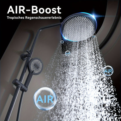 Thermostaatkraan – Douchekraan – Doucheset – Thermostatische Douche – Badkraan – Mat Zwart – 25 cm Hoofddouche – Constante Watertemperatuur