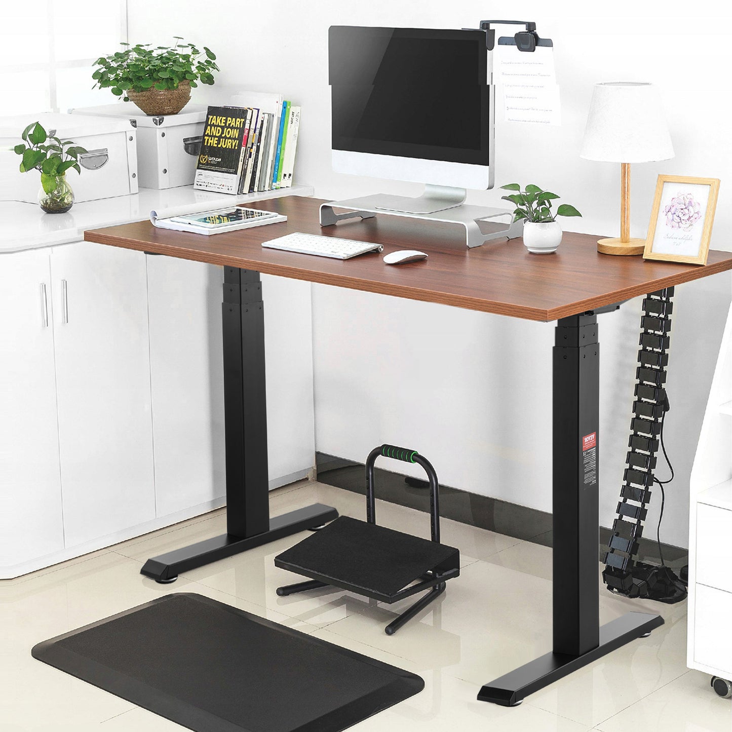 Elektrisch Zit-Sta Bureauframe – Verstelbaar Bureauframe – Bureau Onderstel – Zit-Sta Bureau – Hoogte Verstelbaar Bureau – Dubbele Motor – SPCC Staal 65-129 cm Hoogte - Zwart