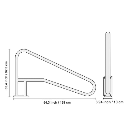 Zwembadbeugel – Zwemtrap Beugel – Pool Handrail – Zwembadafdichting – Spa Handgreep – 54 x 36 Inch – Roestvrij Staal 304 – UV-Bestendige Coating