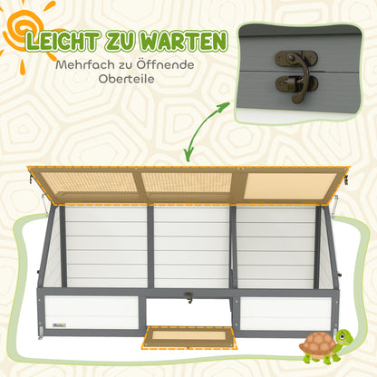 Schildpaddenhuis – Schildpaddenverblijf – Reptielenhuis – Buitenverblijf – Houten Box – Bodemloos Ontwerp – Massief Grenenhout en Gegalvaniseerd Staal