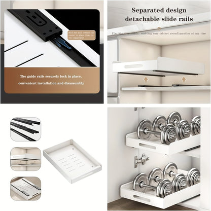 Uitschuifbare Keukenorganizer – Lade Organizer – Keukenkast Opberger – Keukenlade – Keukenopbergsysteem – 35cm Breed – Zacht Sluitmechanisme – Draagkracht 25 kg – Montage Zonder Boren