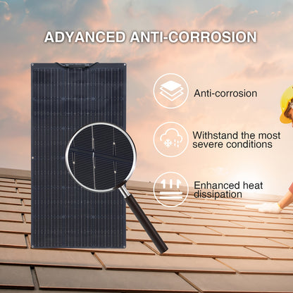Zonnepaneel – Solar Panel – Zonneenergie – Zonnecel – Flexibel Zonnepaneel – 200W Monokristallijn – Lichtgewicht & Weerbestendig