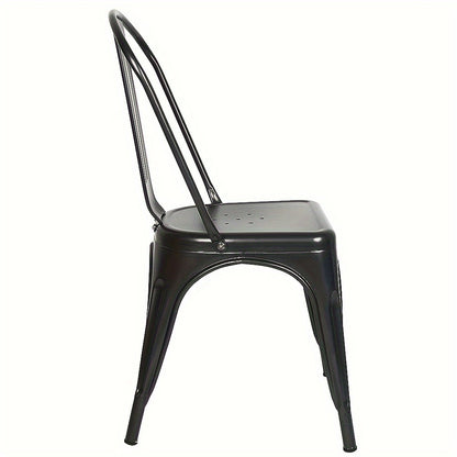 Metal Dining Chairs Set Of 4 Indoor Outdoor Chairs Patio Chairs Kitchen Metal Chairs Seat Height Restaurant Chair Metal Stackable Chair Bar Chairs Black
