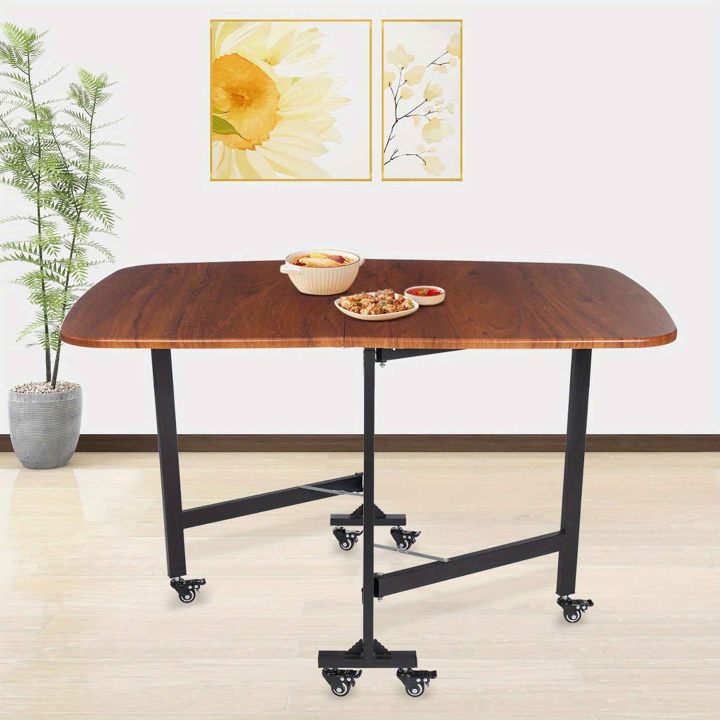 Klaptafel – Vouwtafel – Campingtafel – Tuintafel – Plooitafel – Extra Groot 120x80x75 cm – Stevig Hout & Staal – Ruimtebesparend & Mobiel