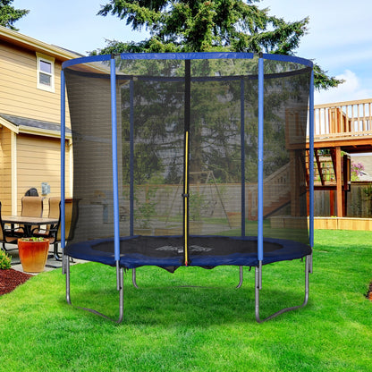 Trampoline – Springkussen – Fitness Trampoline – Tuin Trampoline – Binnen Trampoline – Veiligheidsnet Rondom – Draagvermogen 113,6 Kg – Ø244 x 240 Cm Steel Blue & Zwart
