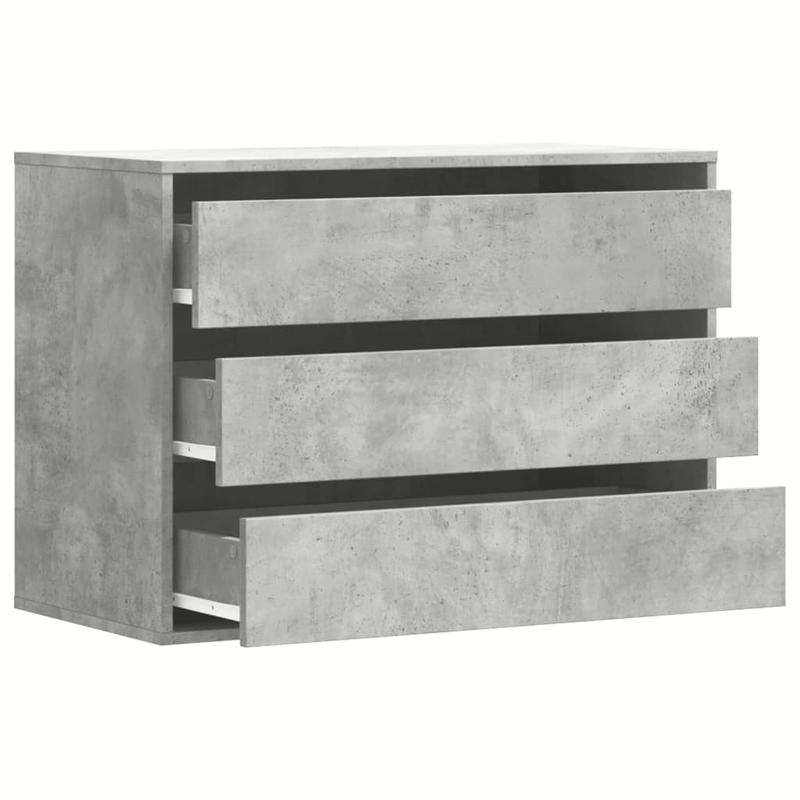 Opbergkast Beton Grijs – Bergkast – Ladekast – Vitrinekast – Opslagmeubel – Houten Constructie – 80x41x58 cm – Vergrendelbare Lades – Vloerstaander