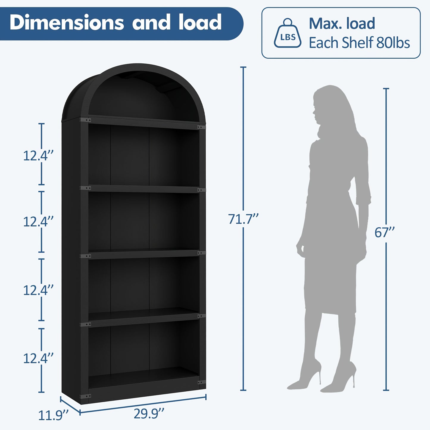 5-Laagse Boekenplank – Boekenrek – Boekenkast – Vitrinekast – Wandrek – Wit Metalen Frame – Industrieel Design – 165 CM Hoog – Vrijstaand en Stevige Constructie