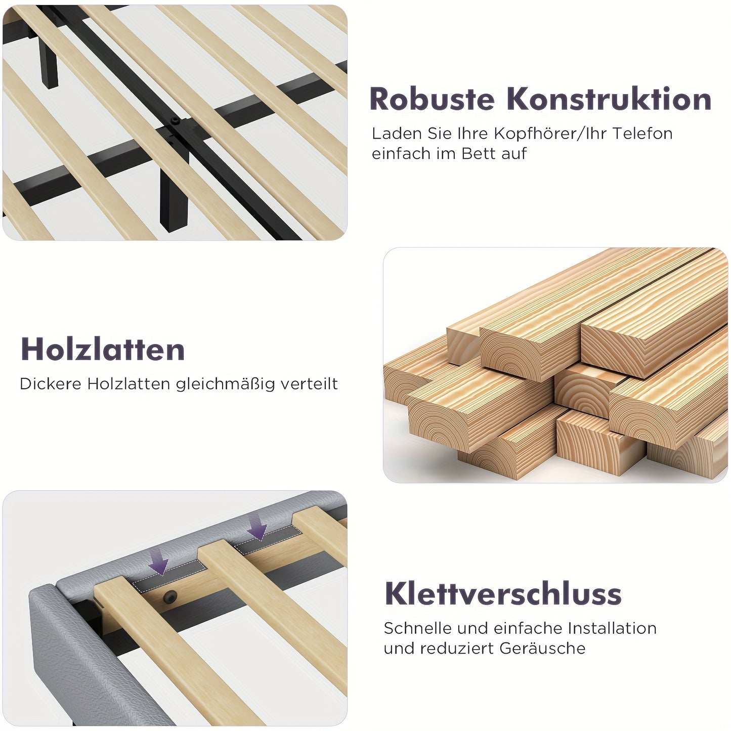 Gestoffeerd Bed C086 – 90x200 cm – Modern en Minimalistisch met Functionele Opbergruimte, Eenvoudige Montage