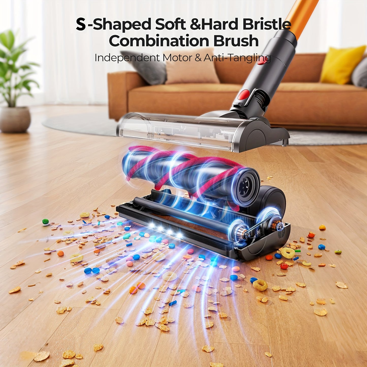 Steelstofzuiger – Draadloze Stofzuiger – Handstofzuiger – Snoerloze Kruimeldief – Stofzuiger Zonder Zak – 1,5L Stofreservoir – 50 kPa Zuigkracht – Blauw