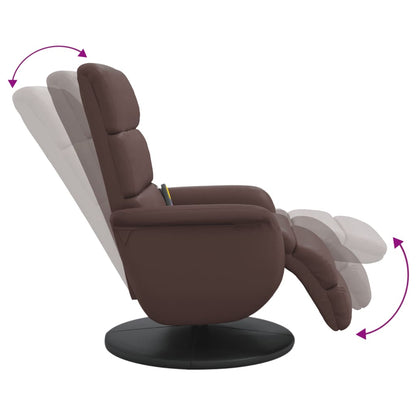 Stoel – Fauteuil – Relaxstoel – Draaistoel – Verstelbare Stoel – Kunstleer – 360° Draaibaar – Bruin