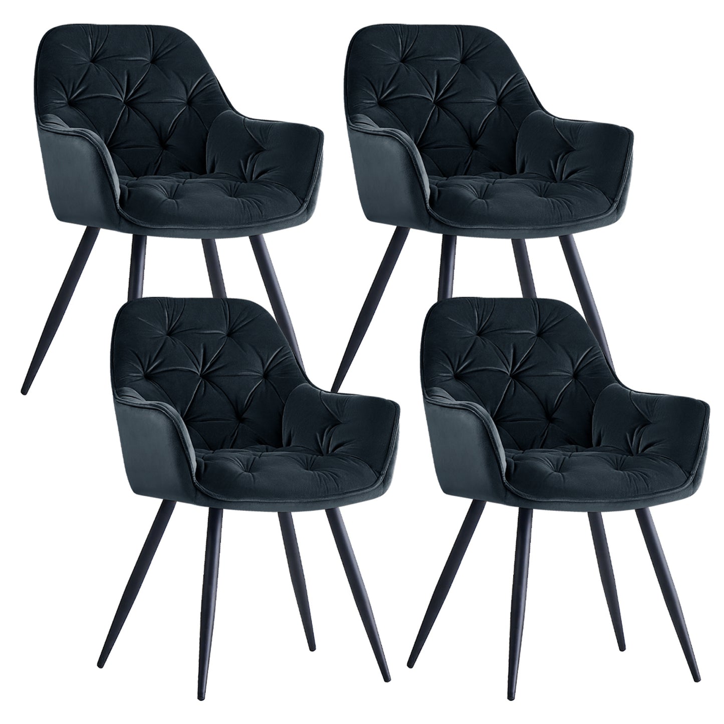 JYMTOM Velvet Dining Chairs with Padded Seat and Backrest Sturdy Metal Legs and Armrests Comfortable Accent Chair for Dining Room Living Room or Lounge, Home Decor Furniture, Lounge Seating, Velvet Upholstery, Elegant Design,