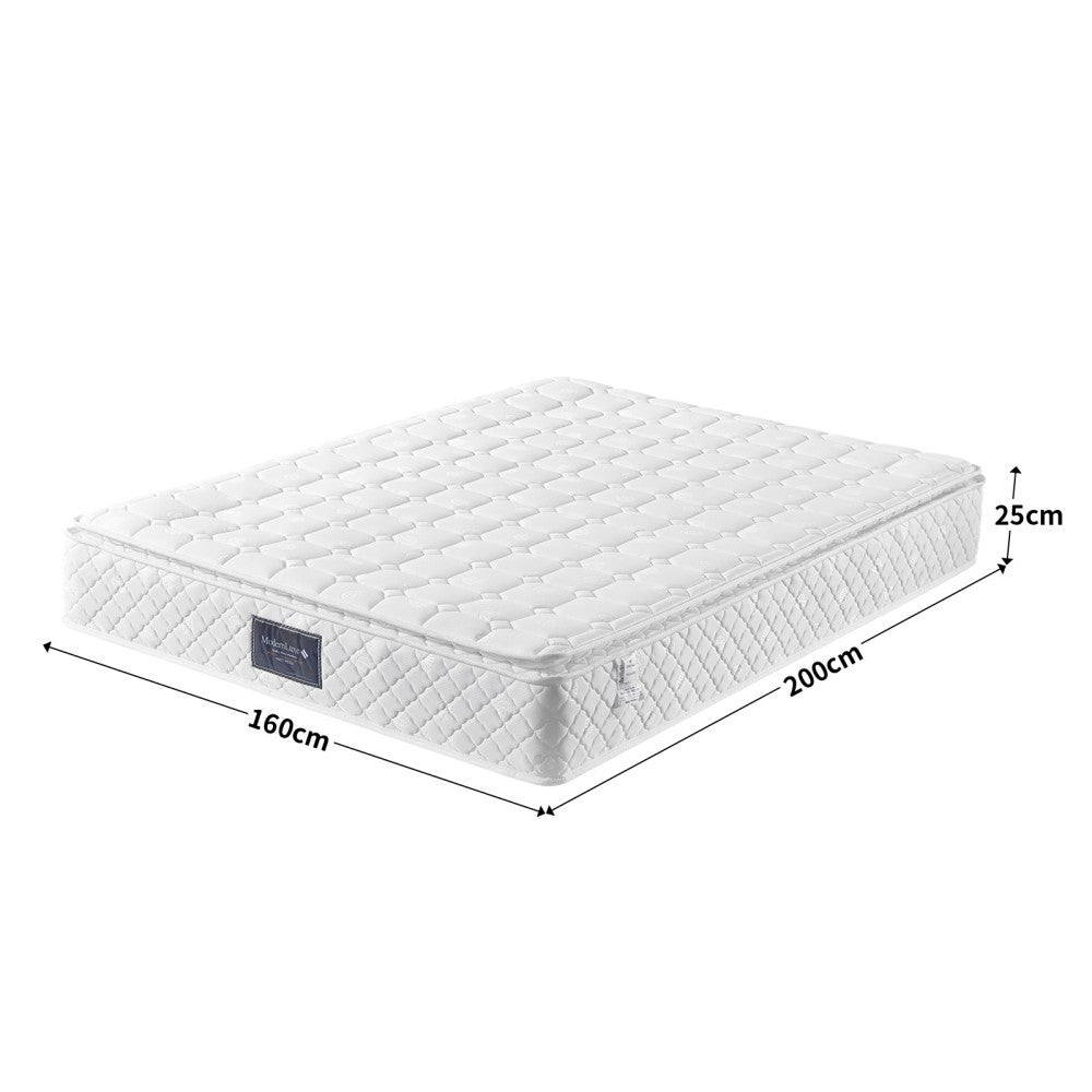 7-Zones Pocketvering Matras – Spring Matras – Koudschuim Matras – Stevige Matras – 160x200 cm – H3 Hardheid – 25 cm Hoog – Microvezel Hoes