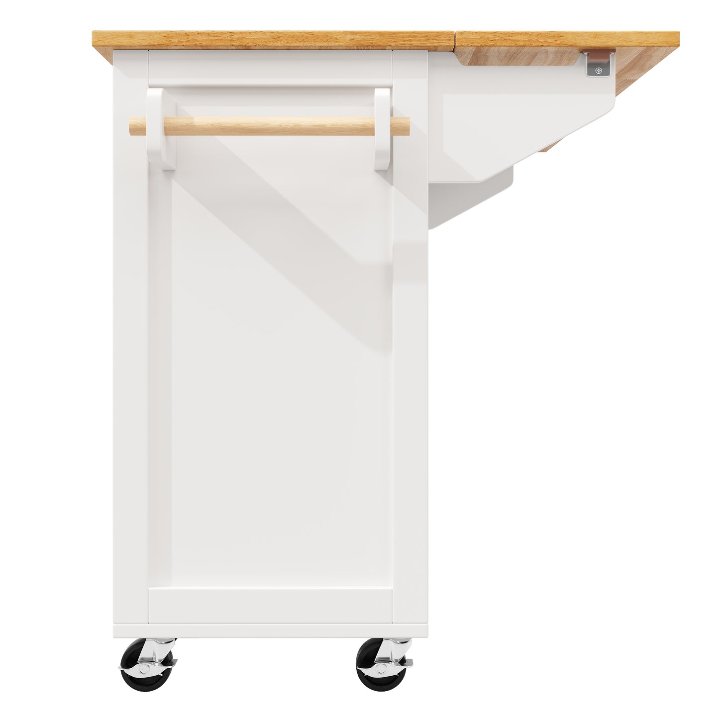 Keukeneiland – Keukenwagen – Serveerwagen – Buffetkast – Eettafel – Verstelbare Planken – Verrijdbaar Met Remmen – 140x73x93,5 cm – MDF & Veiligheidsglas