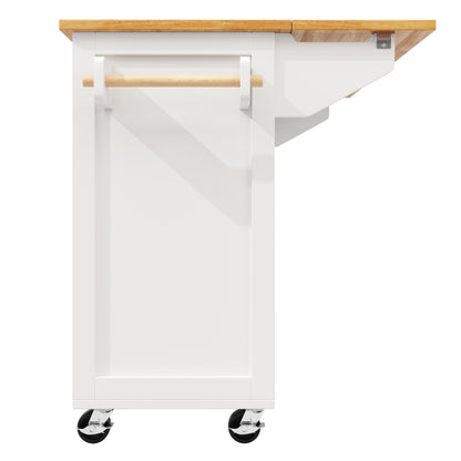 Keukeneiland – Keukenwagen – Serveerwagen – Buffetkast – Eettafel – Verstelbare Planken – Verrijdbaar Met Remmen – 140x73x93,5 cm – MDF & Veiligheidsglas