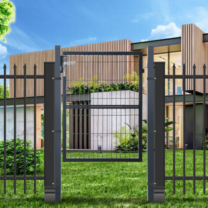 Tuinpoort – Tuindeur – Schuttingpoort – Tuinhek – Looppoort – Gegalvaniseerd Staal – Groen RAL 6005 – Inclusief Cilinderslot met 3 Sleutels – Weerbestendig en Roestvrij