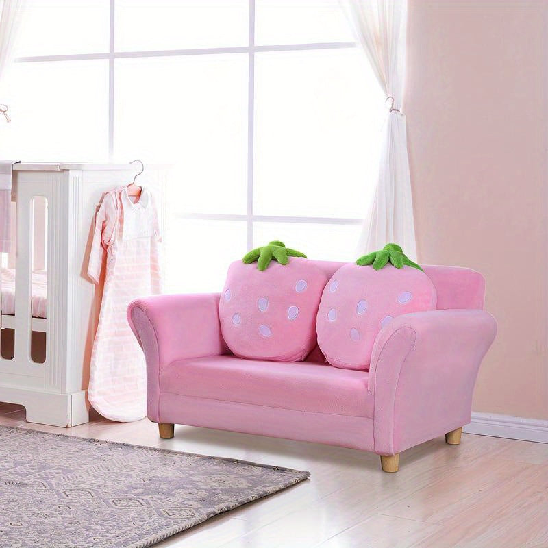 Fauteuil – Zitzetel – Armstoel – Loveseat – Sofa Chair – Zacht Schuim – Stevig Frame – Aardbeienprint – Roze Wit – Multifunctioneel – Onderhoudsvriendelijk