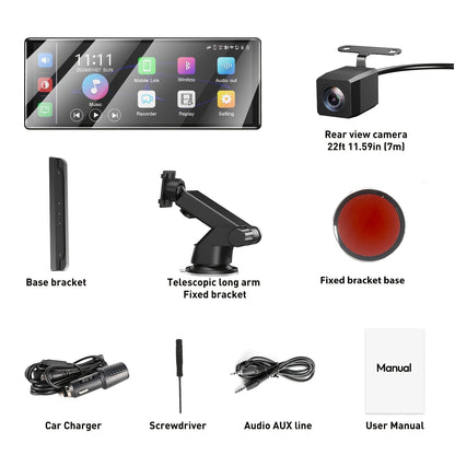 Autoradio – Multimedia Systeem – Autostereo – Car Radio – Inbouw Radio – 11,3 Inch IPS Touchscreen – 4K Frontcamera & 1080P Achteruitrijcamera