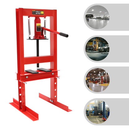 Hydraulische Pers – Werkplaatspers – Persmachine – Garagepers – Mechanische Pers – 6 Ton Capaciteit – Stalen Platte Met Braamvrije Afwerking