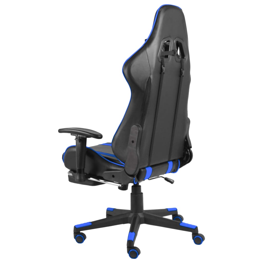 Gamingstoel – Gamestoel – Gaming Chair – Game Stoel – Racing Chair – Ergonomische Hoge Rugleuning – Verstelbare Voetsteun Blauw