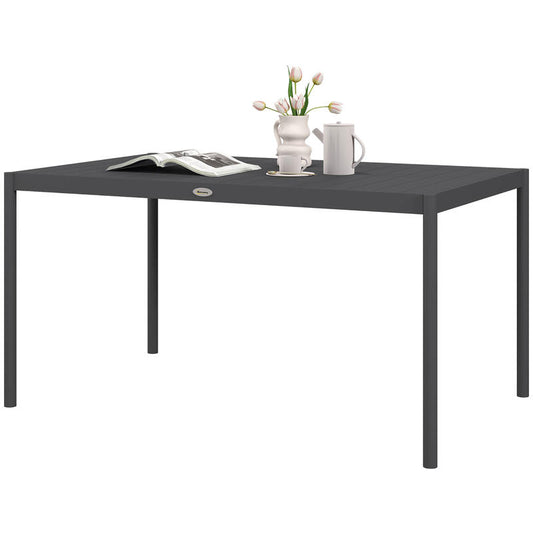 Garden table, outdoor table, weather-resistant, aluminum, 145 x 90 x 74cm, dark gray Suitable for outdoor scenes, Backyard Setup, Outdoor Furniture, Classic Outdoor, Aluminum Frame, Outdoor Dining Table, Aluminum Table, Garden Lovers, Camping Gear