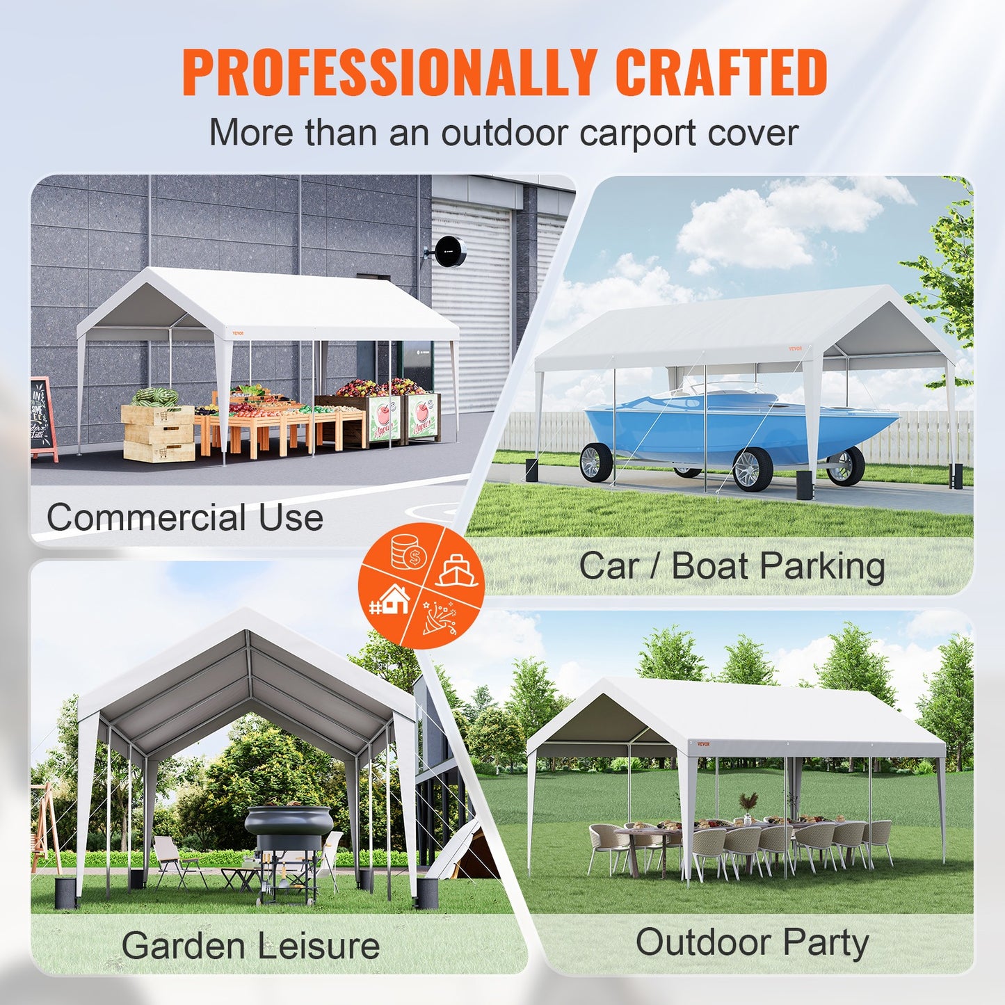 Carport – Overkapping – Garage – Tuinoverkapping – Carporttent – 3x6 Meter – Gegalvaniseerd Staal – Waterdicht en UV-bestendig