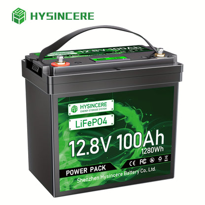 HYSINCERE 12V Battery 50Ah/100Ah Lifepo4 Group 24 Grade A+ Cells, 15000+ Cycles, 10 Years Lifespan, Supports Series/Parallel Connection for Solar Home Systems, Rvs, Marine Applications, And Off-Grid Life, Not for Starting Bat