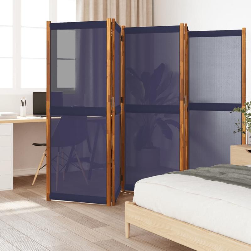 Kamerscherm – Ruimteverdeler – Privacy Scherm – Scheidingswand – Room Divider – Donkerblauw – Vrijstaand – 350x180 cm – Geen Stroom Nodig