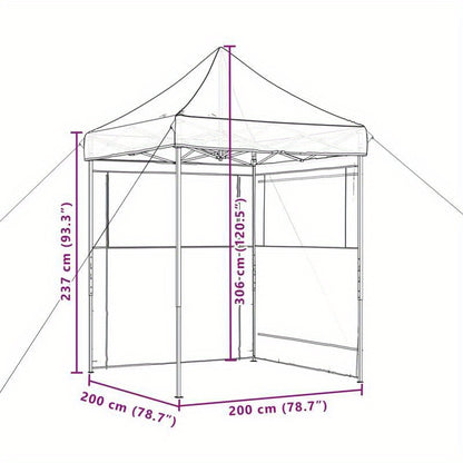 Large Pop-Up Party Tent with 2 Side Panels - Beige Canopy with Zippered Doors, Spacious Instant Shelter for Weddings, Birthdays, BBQs, & Beach Events - Lightweight & Portable with Sturdy Frame, Easy Setup, Ideal for Backyard,