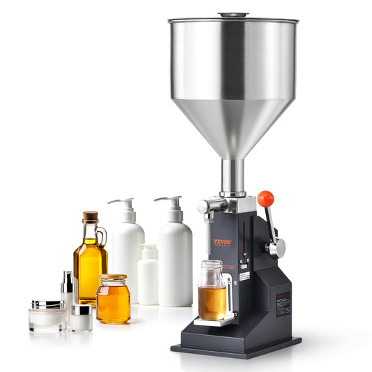 Vulmachine – Flessenvuller – Handmatige Vloeistofvuller – Pasta Vulmachine – Doseermachine – RVS 304 Roestvrij Staal – Instelbare Vulhoeveelheid 5-100 ml