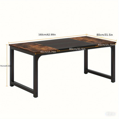 Eettafel – Keukentafel – Tafel – Eetkamertafel – Houten Tafel – 160x80x75 cm – Metalen Frame – Bruin Zwart