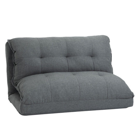 Vloerstolstoel – Grondstoel – Loungestoel – Relaxstoel – Sofa Bed – 13-Posities Verstelbare Rugleuning – Stijlvol Grijs Linnen