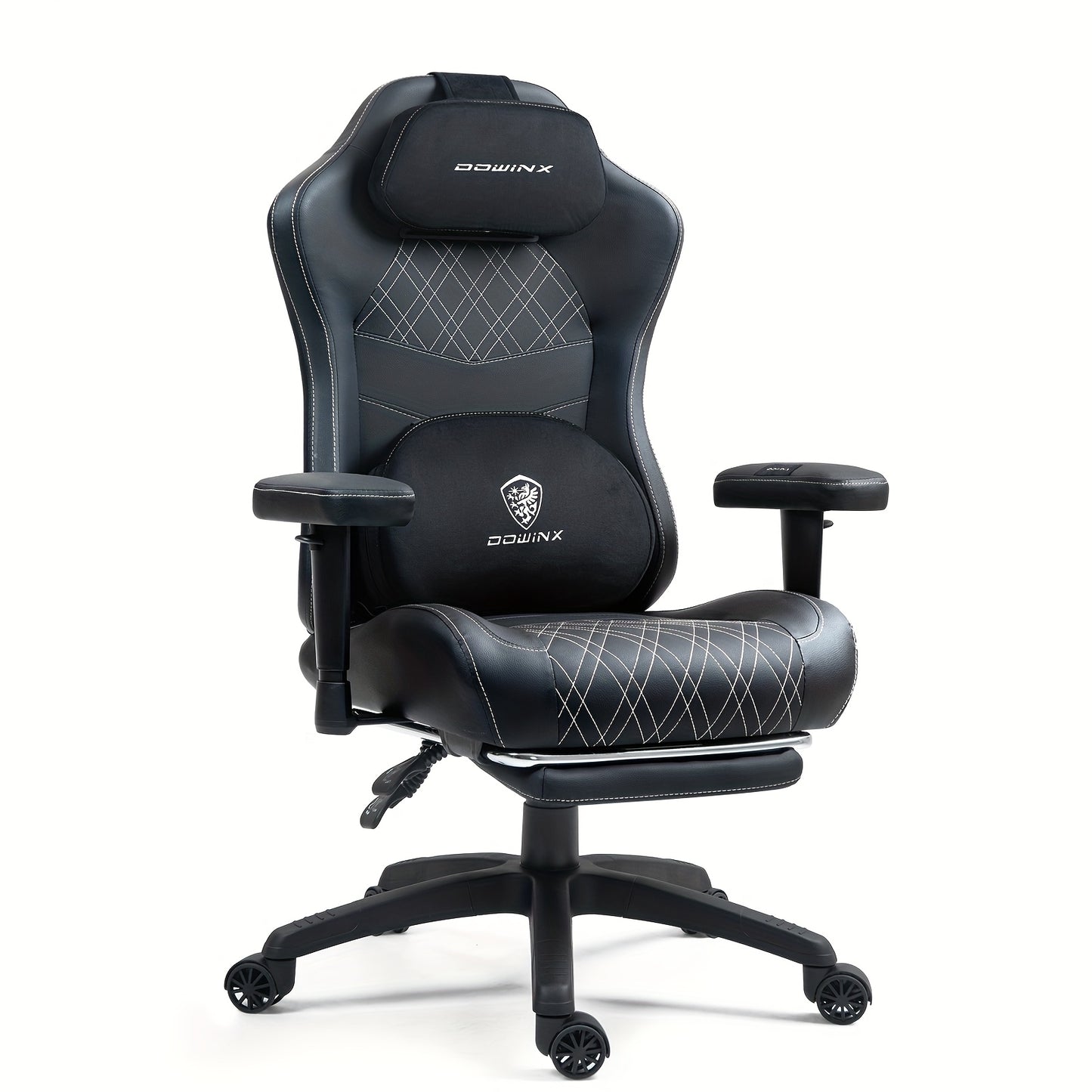 Ergonomische Gamingstoel – Bureaustoel – Racestoel – Comfortstoel – Draaifauteuil – Verstelbare Rugleuning – Verstelbare Voetsteun – Zwart-Witte Kleur