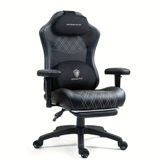 Ergonomische Gamingstoel – Bureaustoel – Racestoel – Comfortstoel – Draaifauteuil – Verstelbare Rugleuning – Verstelbare Voetsteun – Zwart-Witte Kleur