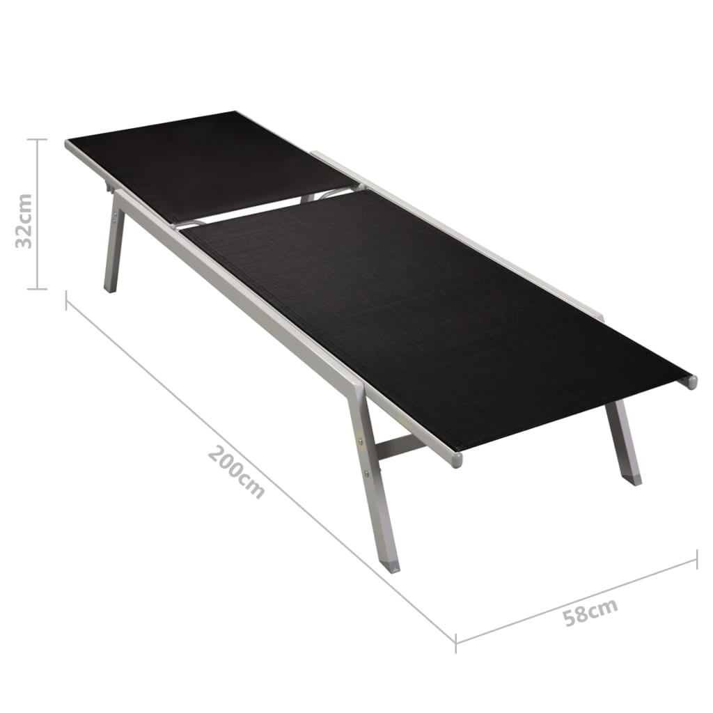 2-Persoons Lounge Set – Luxe Loungeset – Tuinset – Ligbedden – Bijzettafel – Stevig Stalen Frame – Ademend Textiel