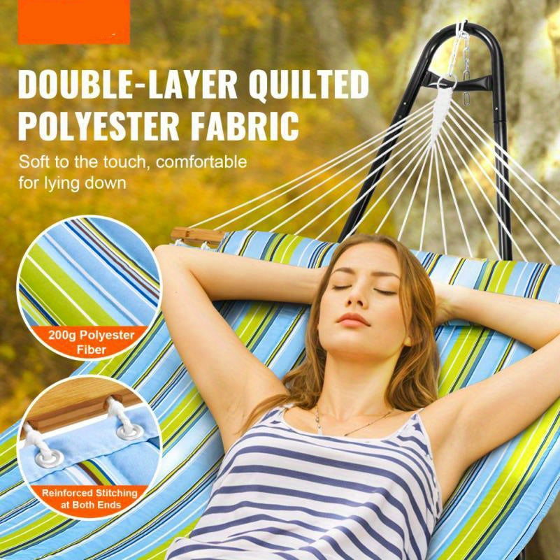 Dubbele Hangmat – Staande Hangmat – Draagbare Hangmat – Tuin Hangmat – Strand Hangmat – Stalen Frame – Inclusief Kussen